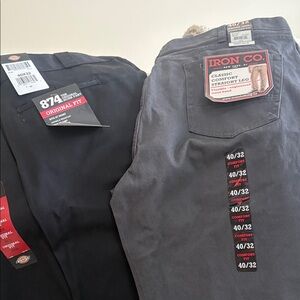 Dickies Black and iron & co Gray Men's Chinos - new with tags! 40x32